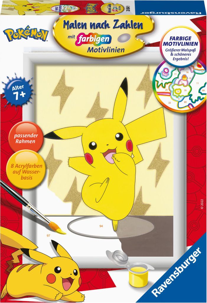 Ravensburger Malen nach Zahlen 20084 - Pikachu – Kinder ab 7 Jahren