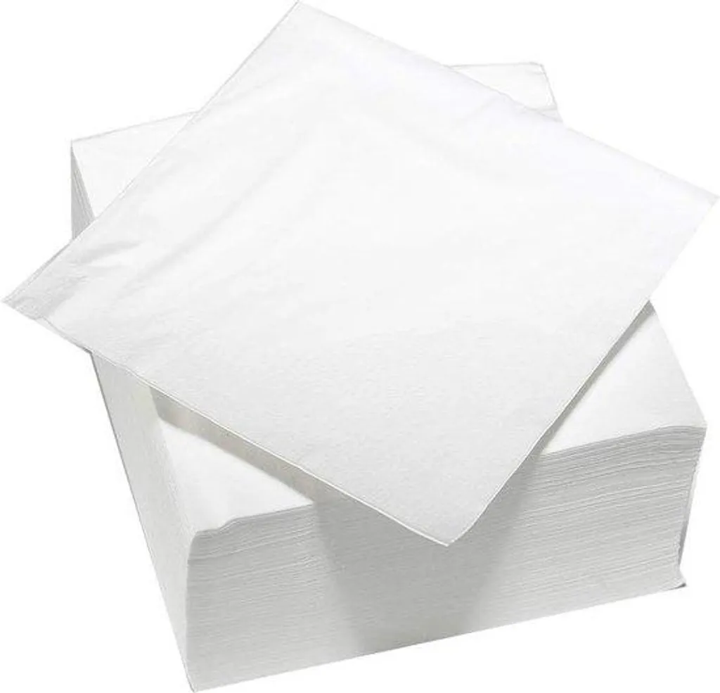 Serviettes en papier pour mariages et fêtes blanches 2 plis 33x33 cm