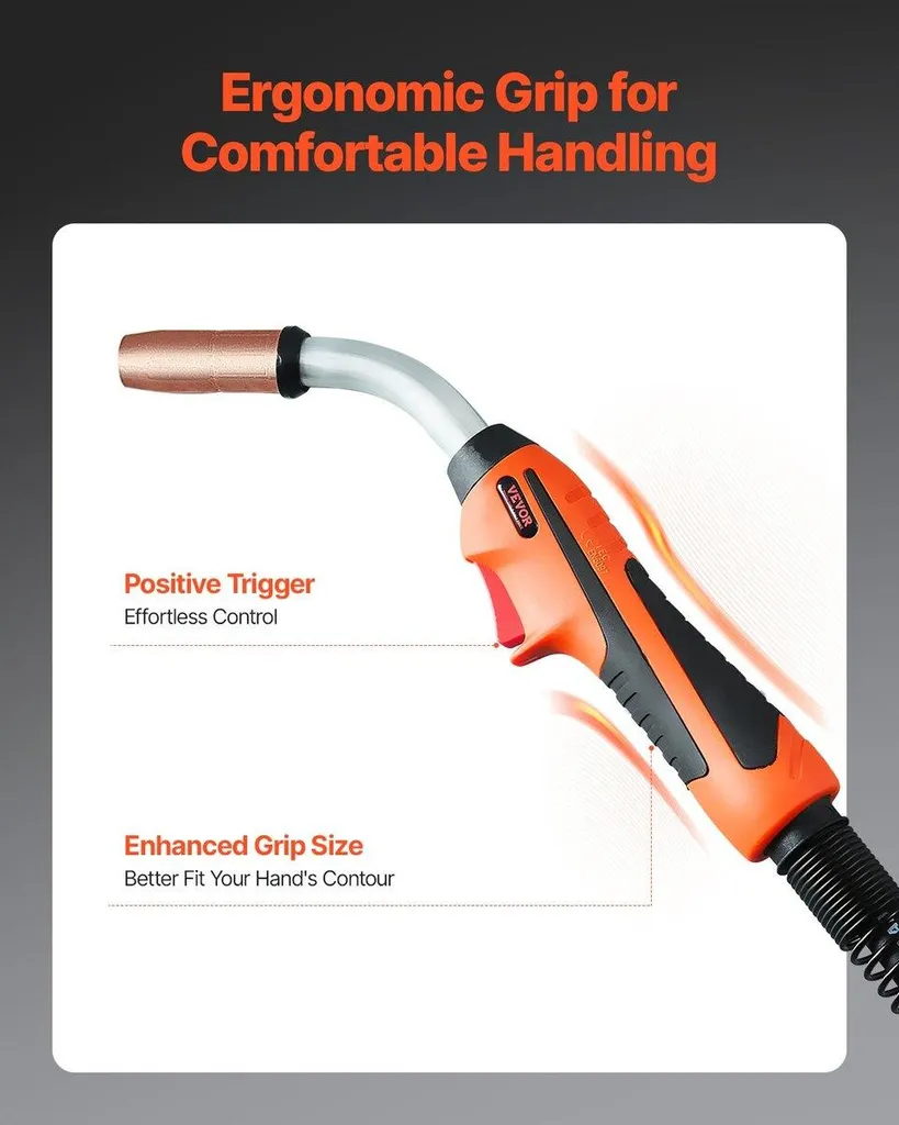 Torche de soudage MIG 250A - Gâchette ergonomique, compatible 0.8/0.9/1.2mm - 3