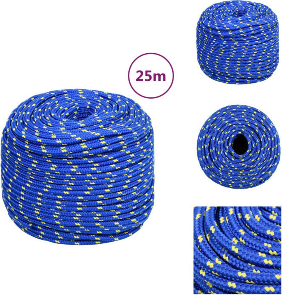 vidaXL Bootsseil Blau 8 mm 25 m Polypropylen - Seile