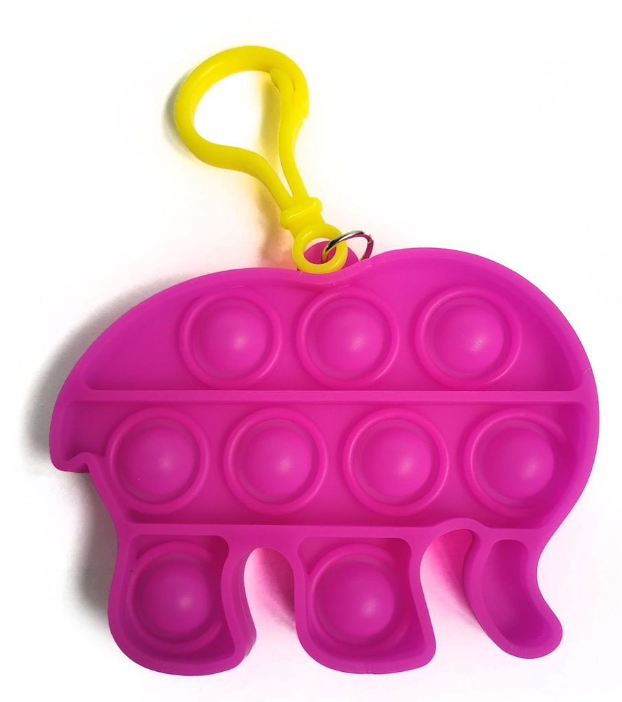 Fidget Toy Push Pop Bubble Keychain - Anti Stress Spielzeug - Schüsselanhänger Elefant Brombeer