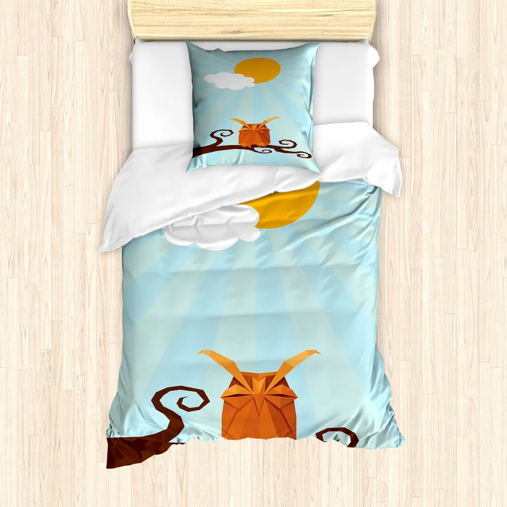 Set Copripiumino ABAKUHAUS Gufo 135x200cm - Biancheria Anallergica