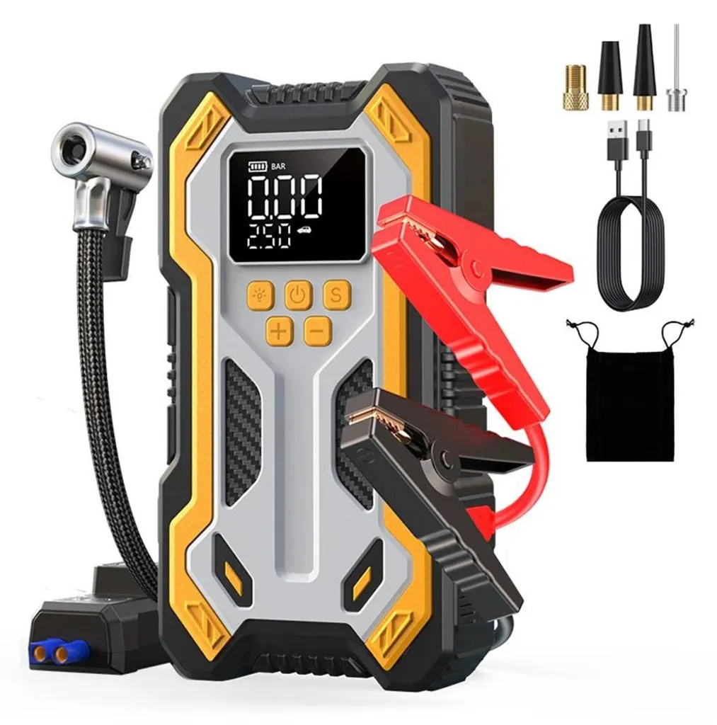 Démarreur portable voiture 12V Booster 1200A avec 4 batteries Pro