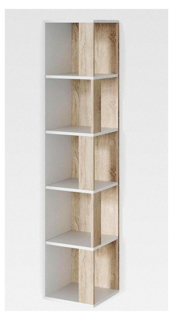 Eckregal Lio, Sonoma, 33,3 x 162,2 cm, zur Aufbewahrung von Büchern und Dekoration in Raumecken