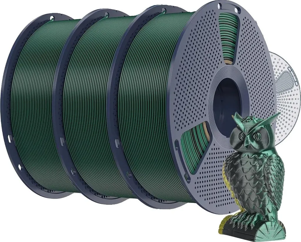 Filament 3D noir vert flexible fini les cassures et les tons ternes