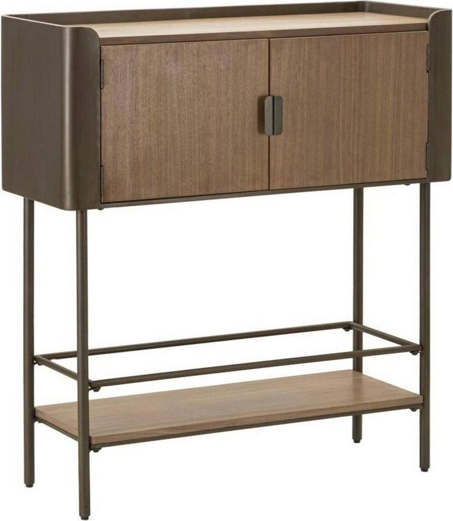Fernsehschrank Quilt, Ständer für Wohnzimmerfernseher, Niedriges Wohnzimmer-Sideboard, TV-Ständerbasis, 100x42 h110 cm, Grau und Braun
