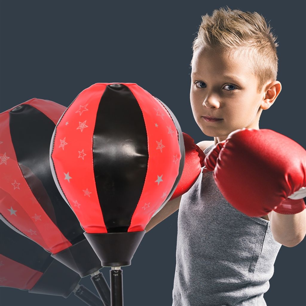 Kinder Neu Verstellbar Punchingball Set Boxsack mit Boxhandschuhe Luftpumpe f 