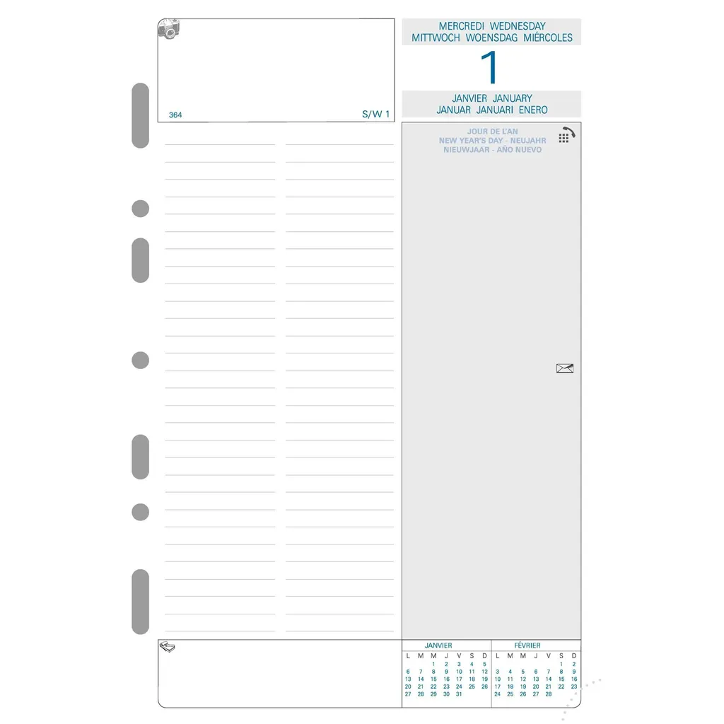 Ricambio Agenda Exatime 21 2025 Exacompta 28245E Giornaliero Sem1