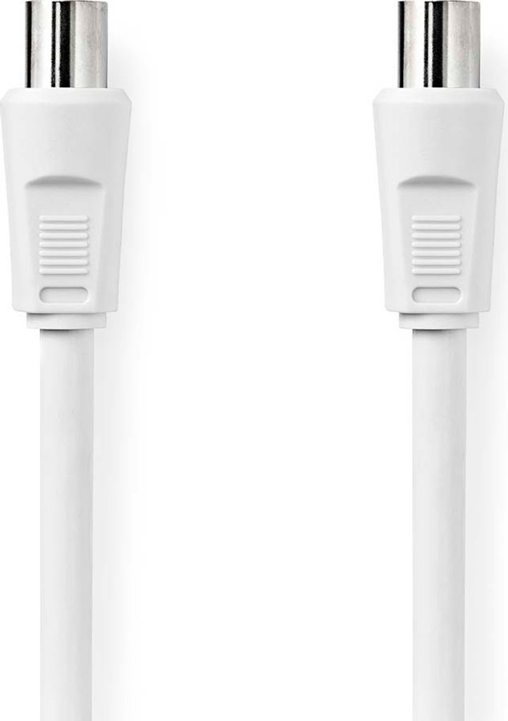 Nedis Koaxial Kabel - IEC (Coax) Stecker - IEC (Coax) Buchse - Vernickelt - 90 dB - 75 Ohm - Doppelt geschirmt - 2.00 m - Rund - PVC - Weiss - Box