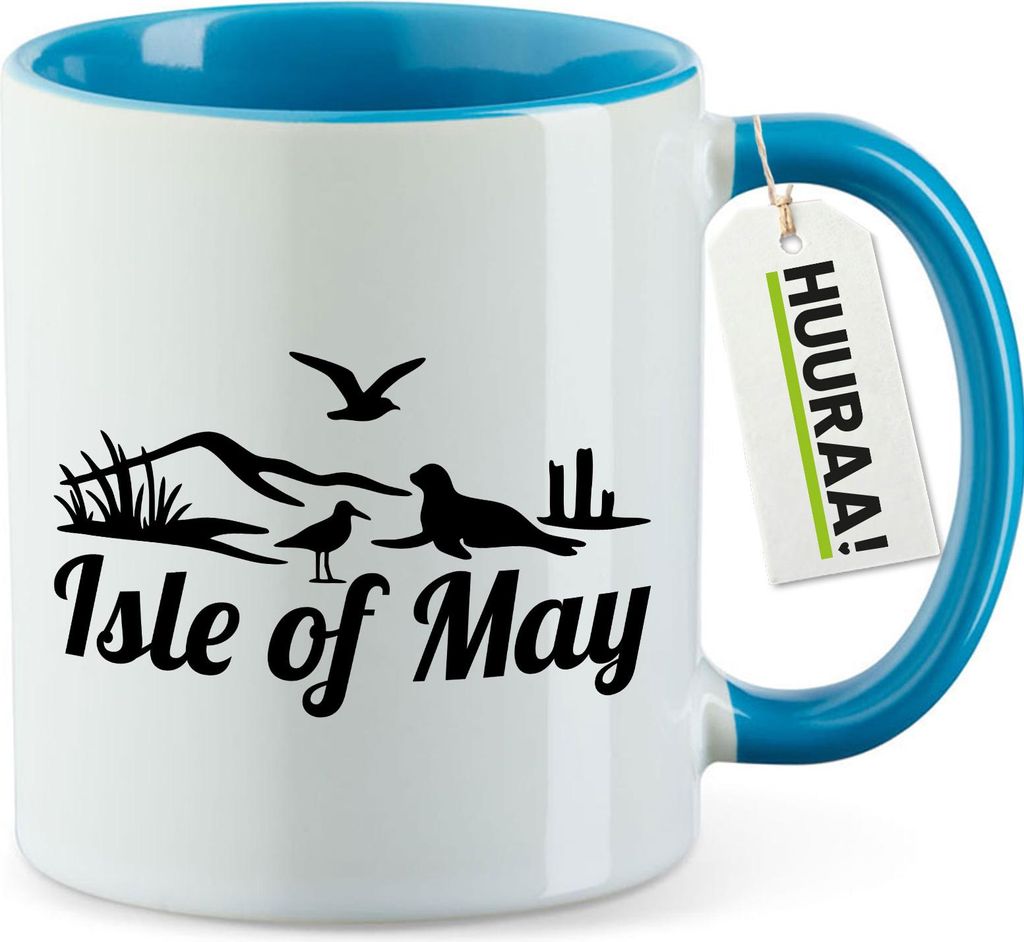 Huuraa Kaffeetasse Isle of May Vereinigtes Königreich 330ml Blau Keramik Kaffeebecher Geschenkidee