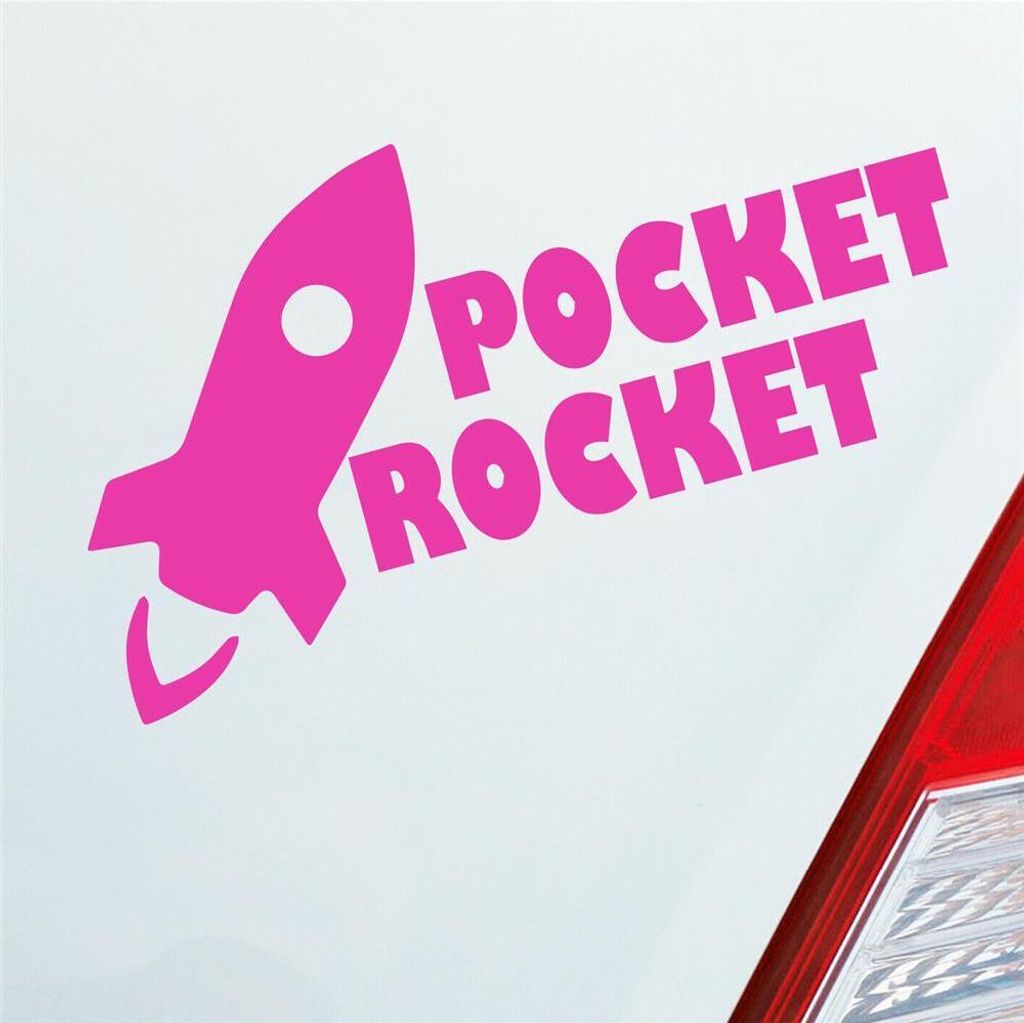 Auto Aufkleber Pocket Rocket Rakete Auto Tuning 15x8 cm Pink Sticker Heckscheibenaufkleber