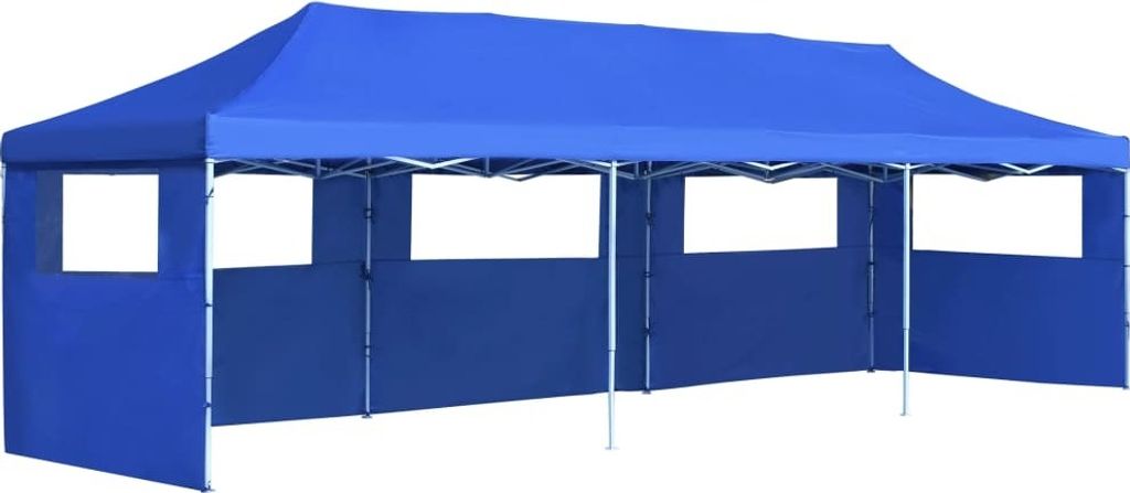 "im Angebot" Faltzelt Partyzelt Pop-Up mit 5 Seitenwänden 3x9 m Blau - Pavillons & Partyzelte CC19962