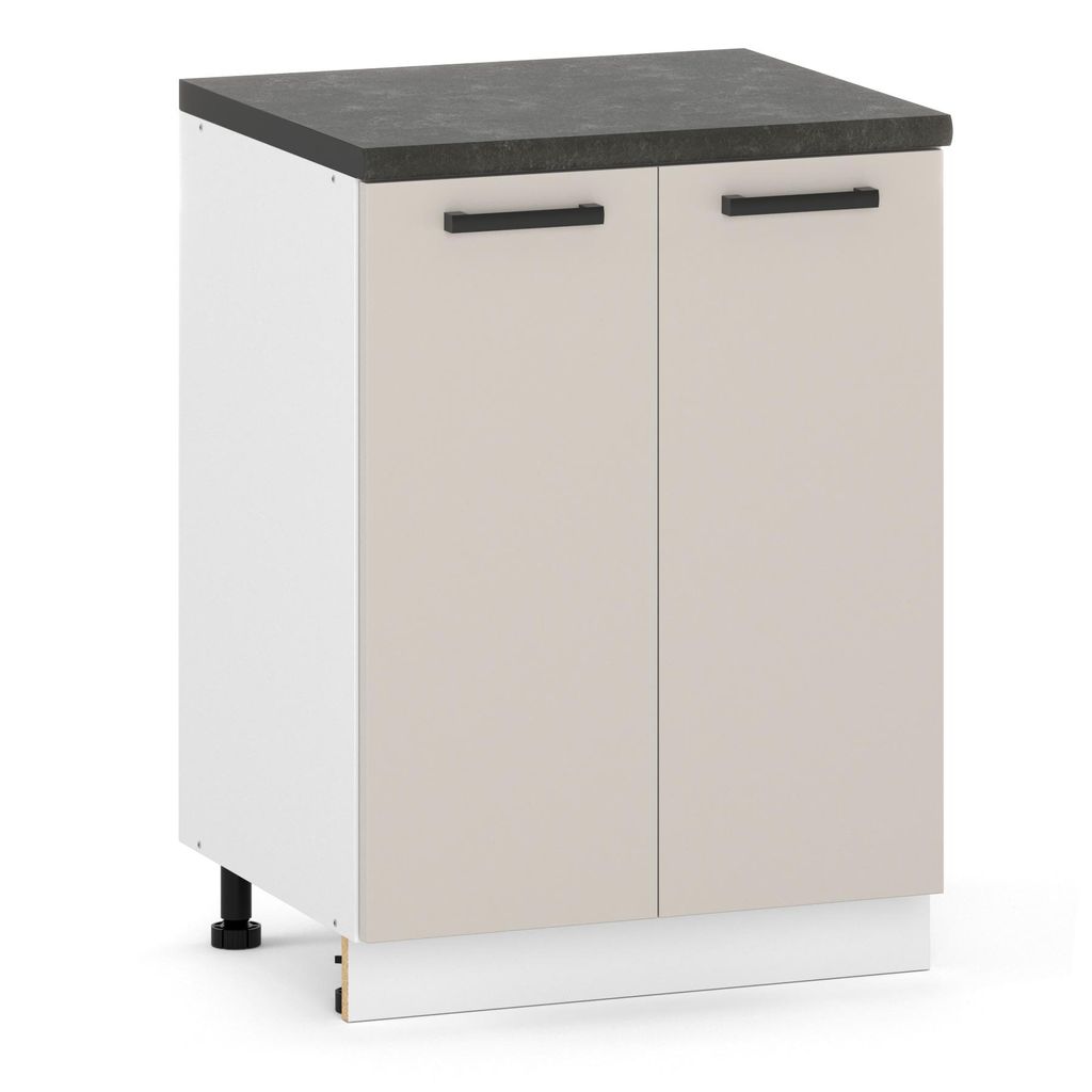 ULWEHOME | Unterschrank 60 cm Beige, Küchenunterschrank Produktbild 