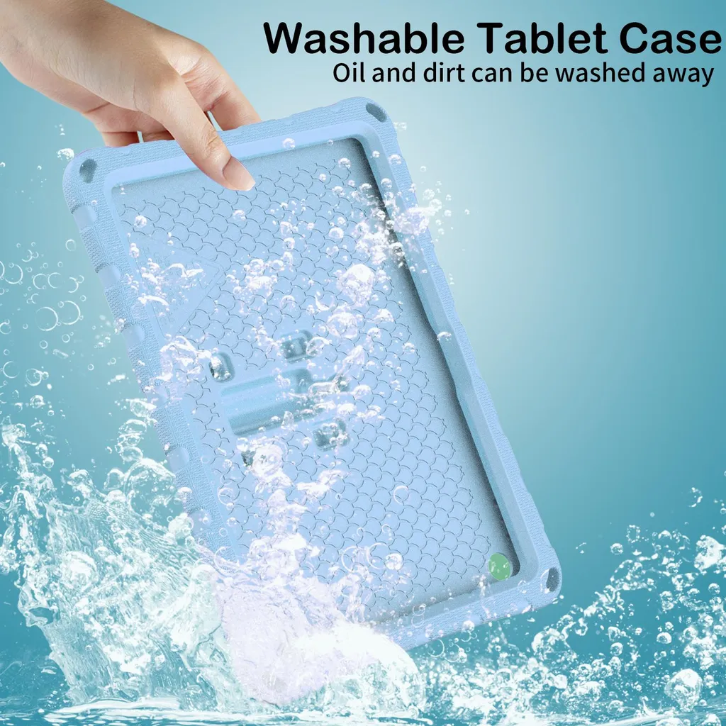 Cover Bambini Amazon Fire HD 10 Antiurto con Tracolla Blu Chiaro