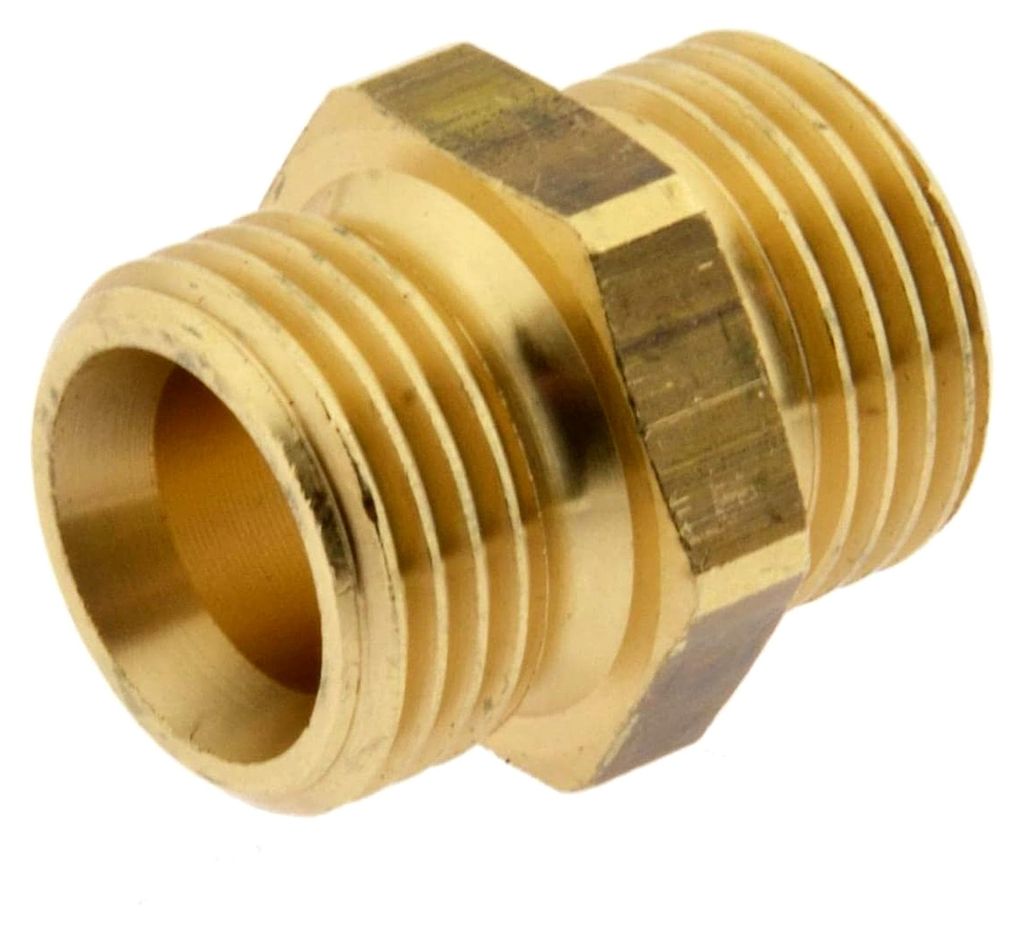 Doppelnippel G 3/8" - M 16 x 1,5, metrisches Gewinde/G Gewinde 16 bar
