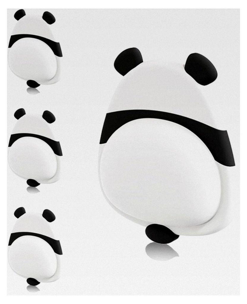 Set aus 4 Türstoppern im Panda-Design, wiederverwendbar aus Silikonmaterial