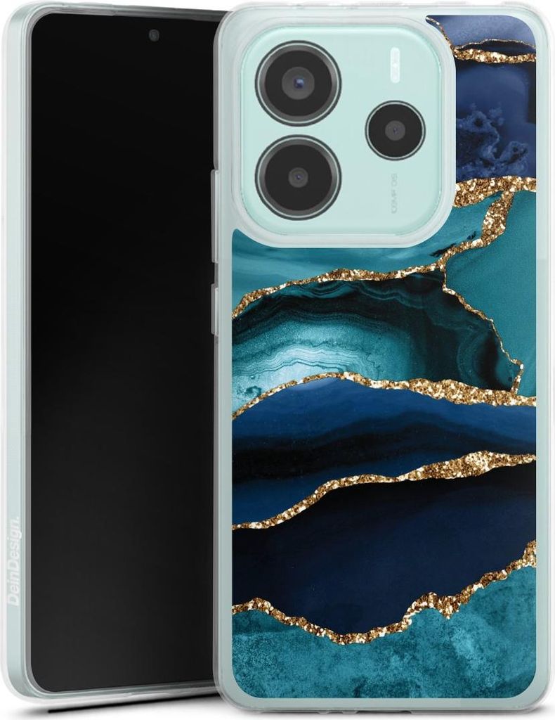 DeinDesign Handyhülle für Xiaomi Redmi Note 14 5G Silikon Hülle Case Smartphone Schutzhülle Glitzer Look Marmor Trends