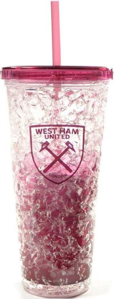 West Ham United FC - Gefrierbecher mit Strohhalm, Wappen, 600ml BS3803 (Einheitsgröße) (Weinrot)