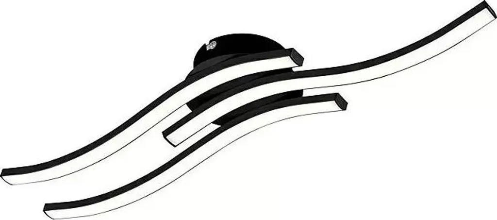 Plafonnier LED noir vague 56cm lumière blanc chaud basse consommation