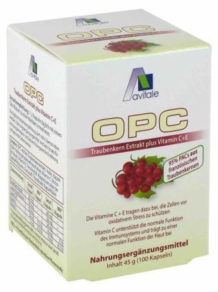 Avitale OPC Traubenkern-Extrakt plus Vitamin C+E Kapseln, 100 St. Kapseln