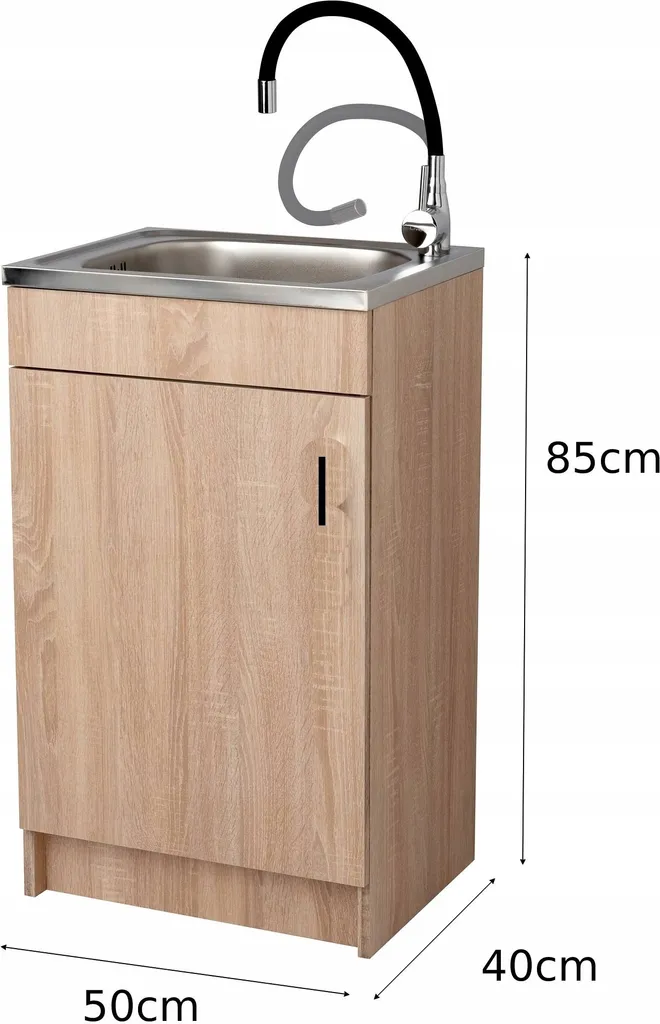 Stamar Ensemble Cuisine Sonoma 50 cm avec Évier et Robinet Flexible - 3