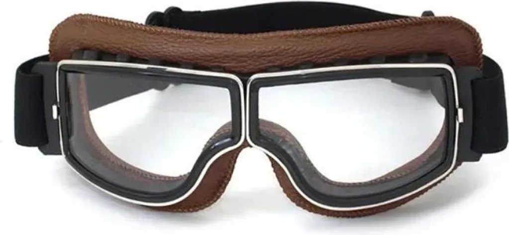 Lunettes de Moto Rétro Marron Idéales pour Balades en Café Racer et Scrambler