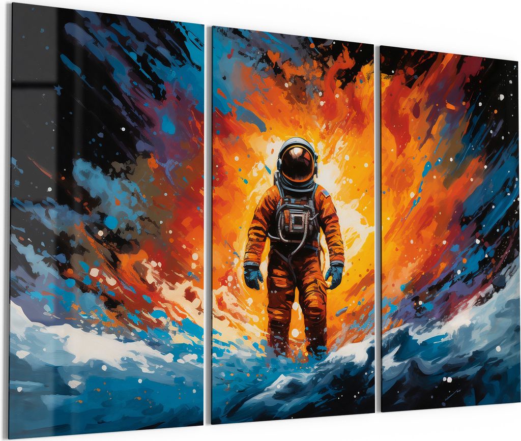 DEQORI Glasbild Echtglas 3x50x100 cm 'Kosmischer Traum' Wandbilder XXL groß