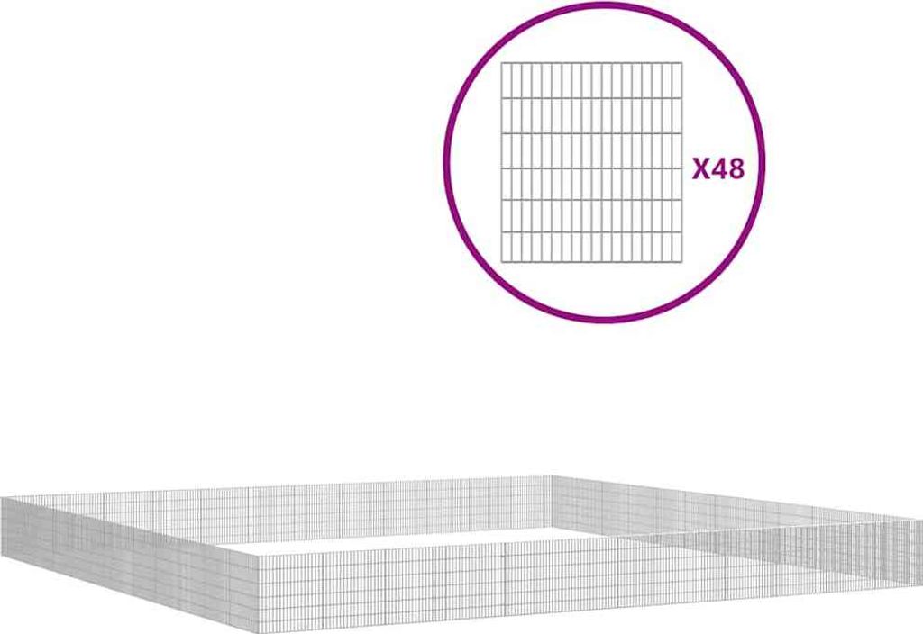 vidaXL Ohrádka pro volný výběh 48 dílů 54x60 cm Pozinkované Obrázek produktu 