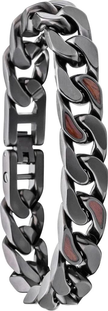 Bracelet Homme Noyau de Bois et Acier Inoxydable Gris Foncé Bodyguards