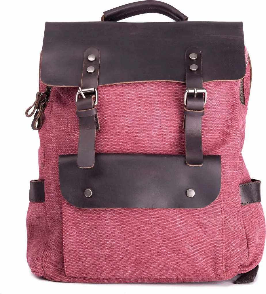 MORGNTAU Zaino vintage "Courier" - Rosso vino