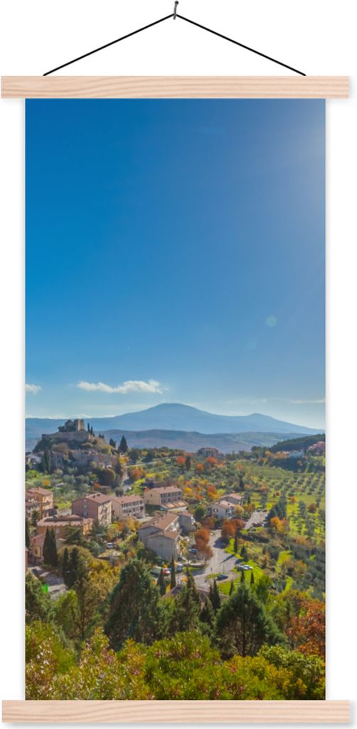 MuchoWow Textilposter Toskana - Italien - Sonne 60x120 cm mit holzfarbenen Rahmen - Holz