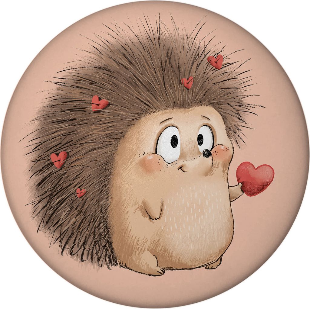 Verliebter Igel Magnet rund mit Flaschenöffner rund