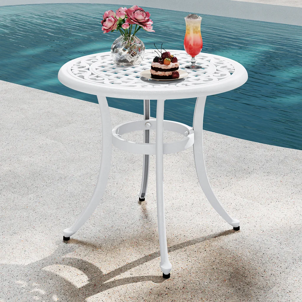 Table de Balcon Résistante Intempéries en Fonte d'Aluminium - 60x53cm - 2