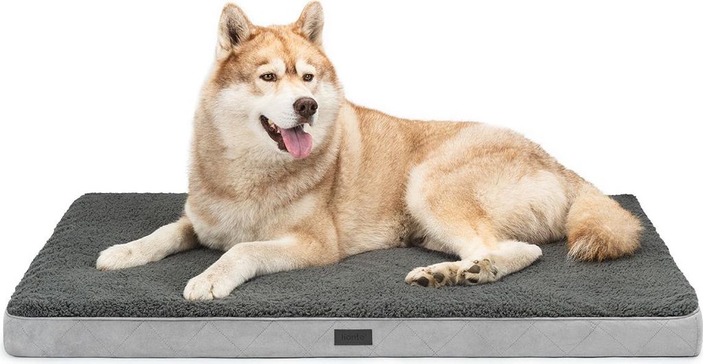 lionto Hundebett, orthopädisches Bett mit Plüschoberfläche Produktbild 