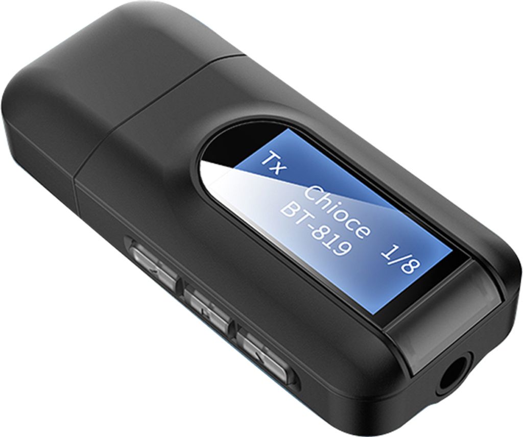 2 in 1 USB Bluetooth 5.0 Sender Empfänger mit LCD Display 3,5 MM AUX Stereo für PC TV Auto Kopfhörer Wireless Adapter