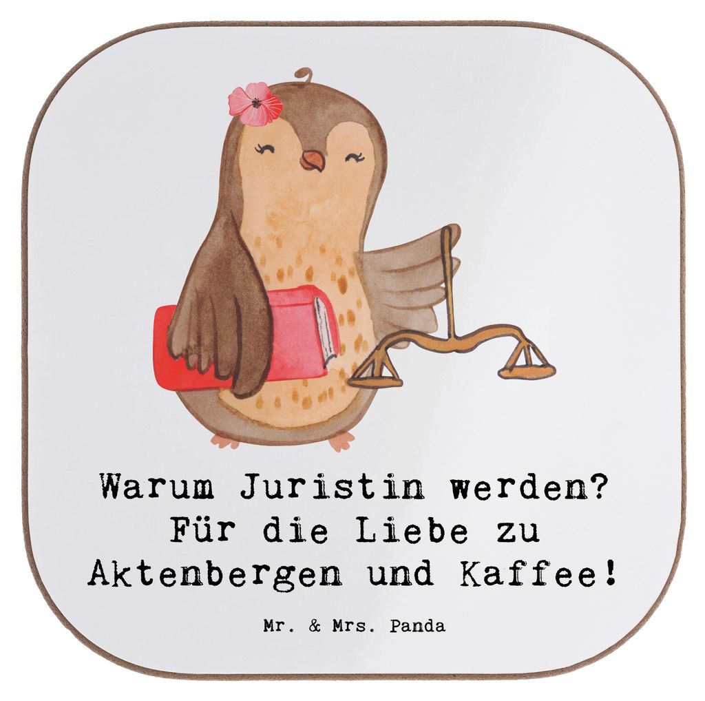 Mr. & Mrs. Panda Untersetzer für Gläser Juristin Liebe - Weiß - Geschenk, kreative Geschenke, Rechtswissenschaftlicher Humor, bieruntersetzer, B...