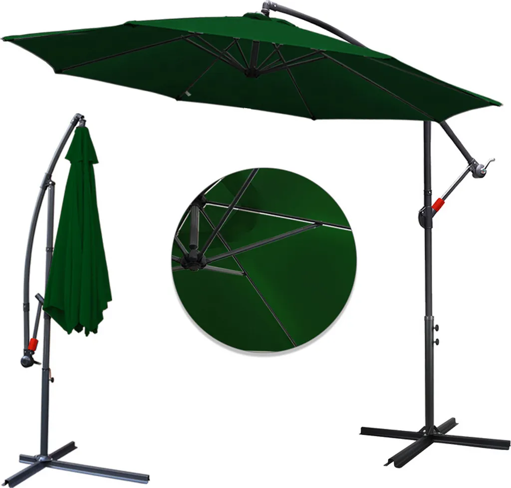 Ombrellone Fiqops 3.5m Verde - Ampelschirm Professionale UV40+ Casa