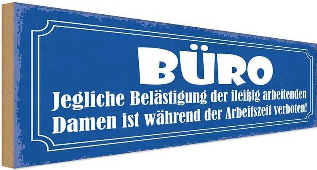 vianmo Holzschild 10x27 cm Büro Damen Belästigung verboten Beruf Arbeit