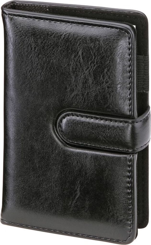 Premium-Notizbuch schwarz A6 mit austauschbarem Einlageblatt, Magnetverschluss Genua, 100 Blatt, kariert