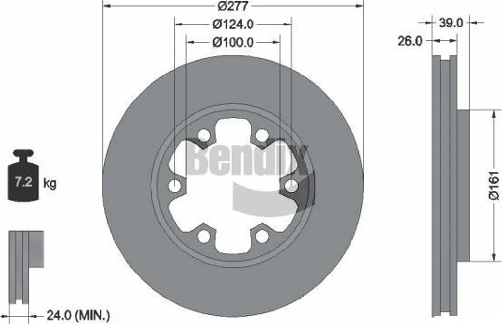 Disque de frein robuste Bendix BDS1369 OE 1954433 qualité premium fonte
