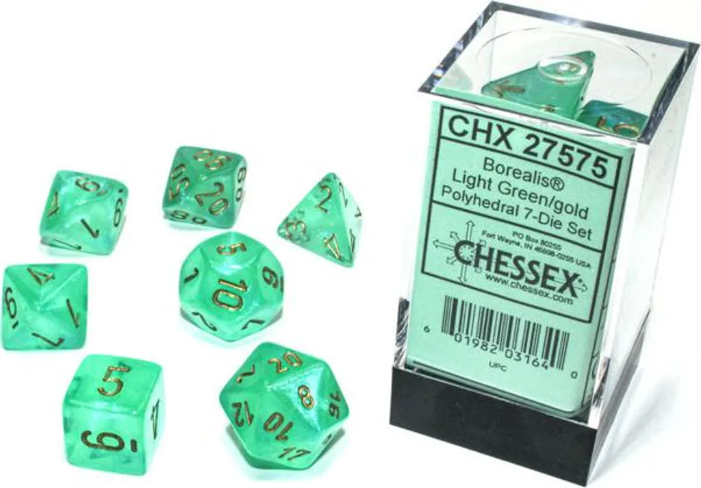 Jeu de dés phosphorescents Chessex : lisez vos jets dans le noir