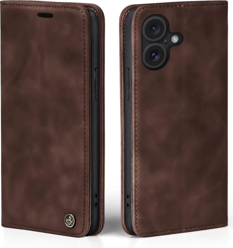 Handy Hülle für Apple iPhone 17 Klapphülle Bookcase Flip Cover Handy Tasche Etui Farbe: Dunkelbraun