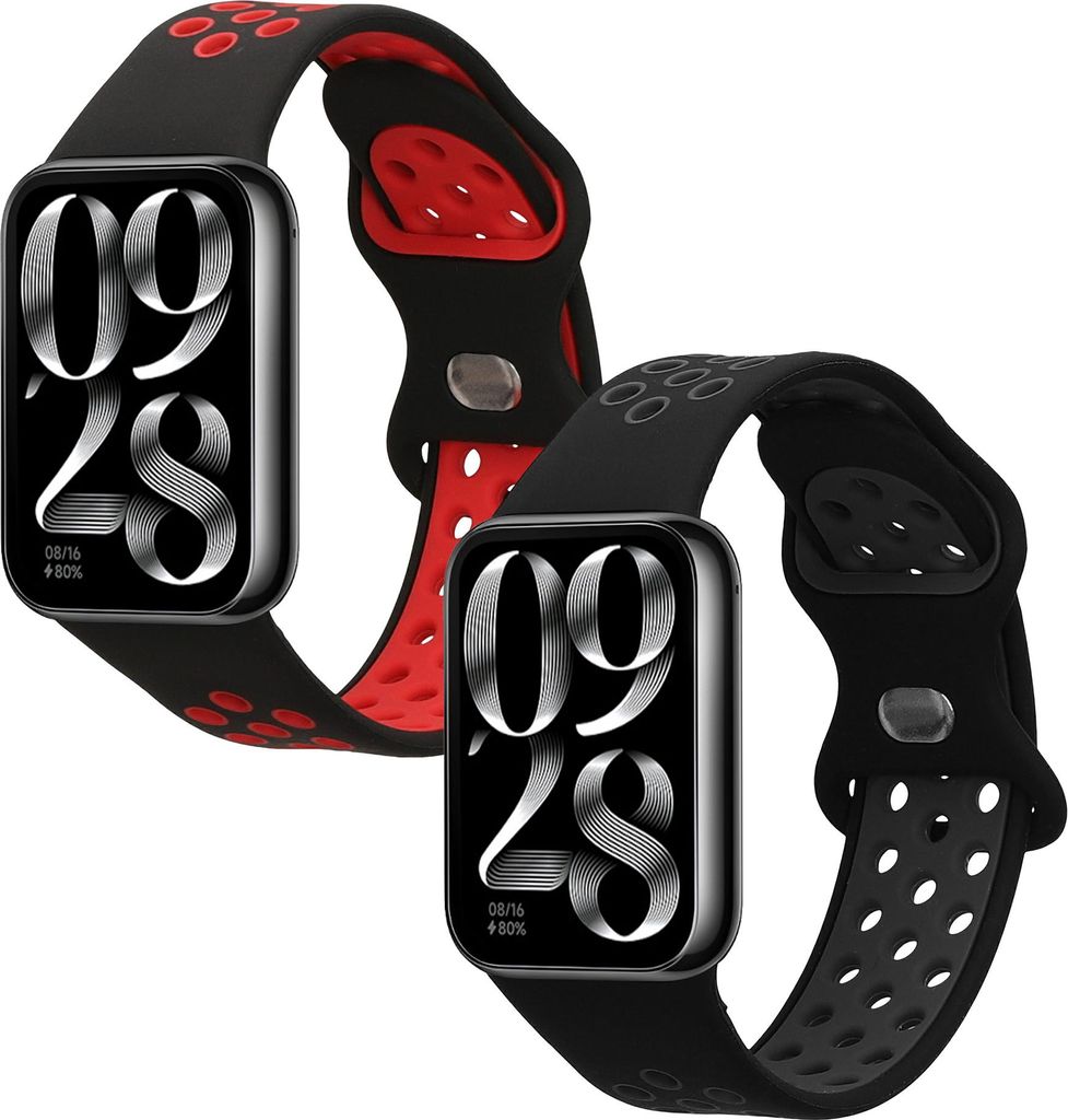kwmobile 2x Uhrenarmband für Xiaomi Smart Band 8 Pro / Band 9 Pro / Redmi Watch 5 / Redmi Watch 4 Armband - Fitnesstracker Band Set aus TPU Silikon -