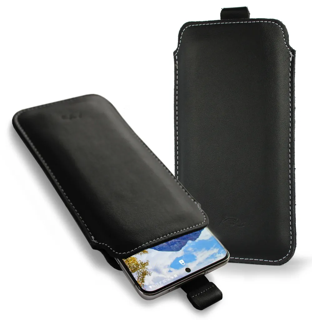 Étui cuir anti-rayures pour grand smartphone 7 pouces LILLA 4XL Noir