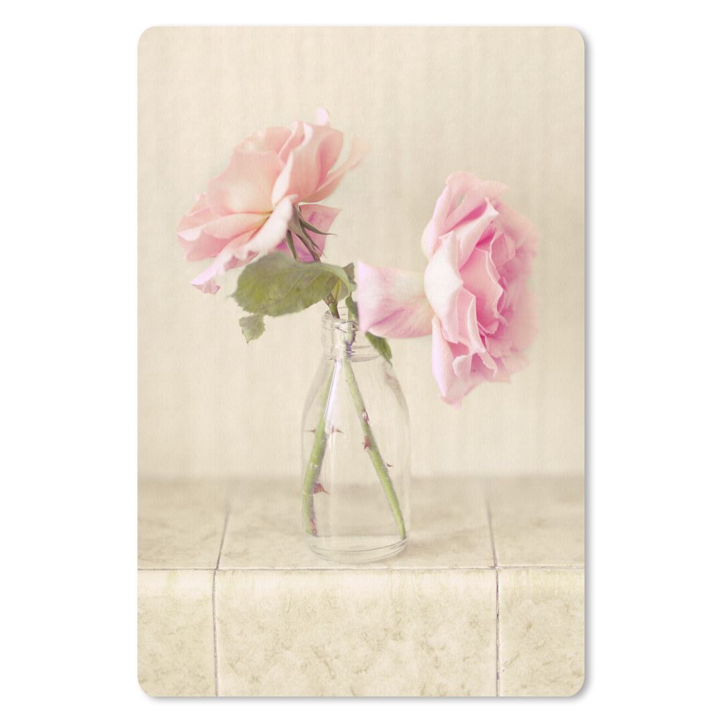 MuchoWow Mauspad Mousepad Zwei rosa Rosen als Dekoration in einer Glasflasche 18x27 cm - Mousepads - Maus Mat - Pad - Mausunterlage