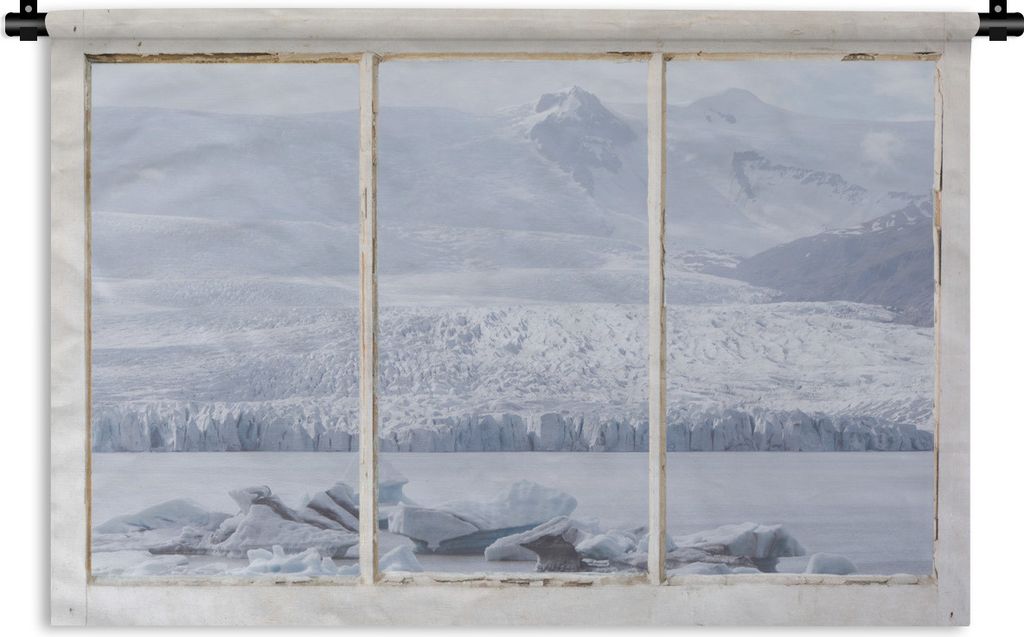 MuchoWow Wandteppich Wandbehang Durchschauen - Schnee - Eis 120x80 cm Tapisserie Dekoration Wandtuch - Wanddekorationen - Wandtücher