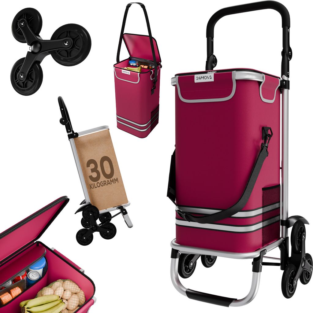 24MOVE® Einkaufstrolley ALEGRE 3in1 Trolley faltbarer Produktbild 