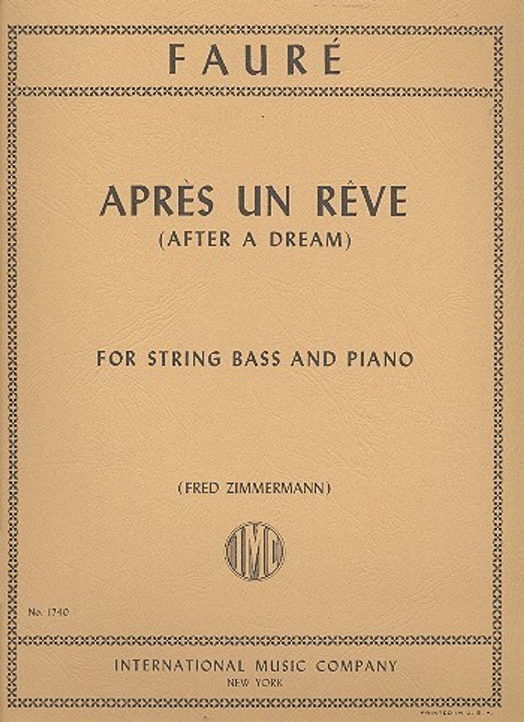 Après un rêve for string bass and piano Zimmermann, Fred, ed