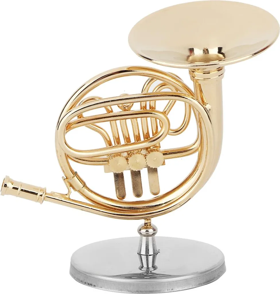 Décoration instrument de musique : mini cor de chasse pour mélomane - 2