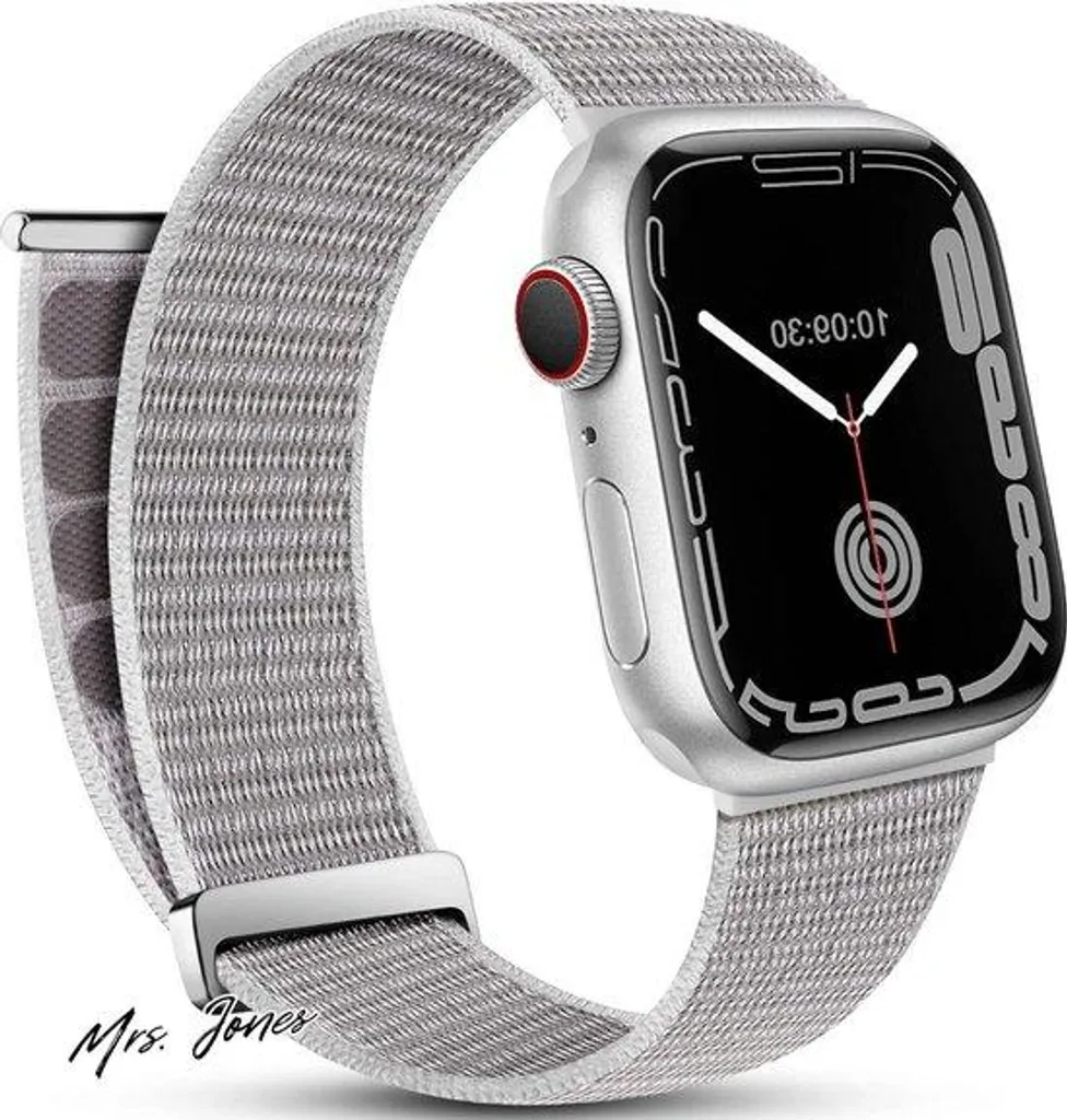 Bracelet iWatch SE nylon tressé gris élastique et ultra résistant